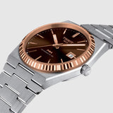 Tissot PRX Powermatic 80 18K Gold Brown Dial Silver Steel Strap Watch for Men - T931.407.41.291.00 Authentic Buy Shop Now