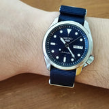 Seiko 5 Sports Automatic Blue Dial Blue Nylon Strap Watch for Men - SRPE63K1 Authentic Buy Shop Now