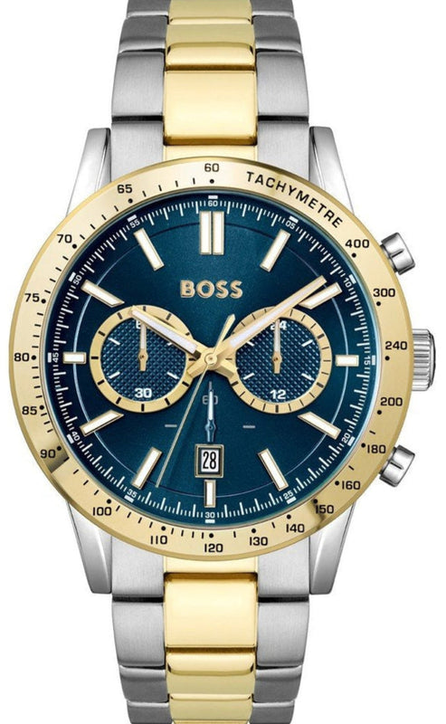 Hugo Boss Allure Chronograph Blue Dial Two Tone Steel Strap Watch for Men - 1514163 Authentic Buy Shop Now