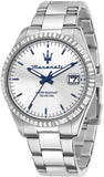 Maserati Competizione Silver Dial Silver Steel Strap Watch for Men - R8853100045 Authentic Buy Shop Now