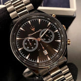 Maserati Tradizione Chronograph Black Dial Black Steel Strap Watch for Men - R8873646001 Authentic Buy Shop Now