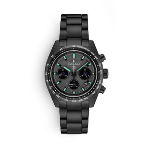 Seiko Prospex Speedtimer The Black Series Limited Edition Black Dial Black Steel Strap Watch for Men - SSC917 Authentic Buy Shop Now