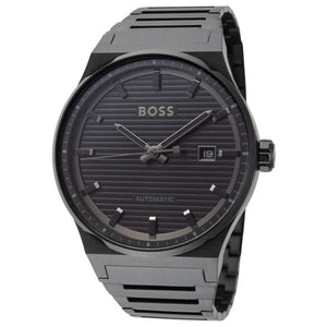 Hugo Boss Candor Automatic Black Dial Black Steel Strap Watch for Men - 1514120 Authentic Buy Shop Now