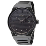 Hugo Boss Candor Automatic Black Dial Black Steel Strap Watch for Men - 1514120 Authentic Buy Shop Now