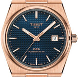 Tissot PRX Powermatic 80 Blue Dial Rose Gold Steel Strap Watch for Men - T137.407.33.041.00 Authentic Buy Shop Now