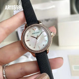 Emporio Armani Mia Mother of Pearl Dial Black Leather Strap Watch for Women - AR11598 Buy Now By Emporio Armani