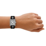 Emporio Armani Classic Crystals Silver Dial Black Leather Strap Watch for Women - AR11660 Buy Now By Emporio Armani