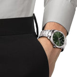 Tissot PR 100 Green Dial Silver Steel Strap Watch for Men - T150.410.11.091.00 Authentic Buy Shop Now