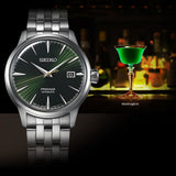 Seiko Presage Cocktail Time Automatic Green Dial Silver Steel Strap Watch for Men - SRPE15J1 Authentic Buy Shop Now