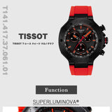 Tissot T Race Chronograph Black Dial Red Rubber Strap Watch for Men - T141.417.37.061.01 Buy Now By Tissot