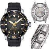 Tissot Seastar 2000 Professional Powermatic 80 Black Dial Black Rubber Strap Watch for Men - T120.607.17.441.01 Authentic Buy Shop Now