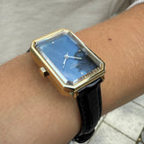 Tissot SRV Black Mother of Pearl Dial Black Leather Strap Watch for Women - T160.110.36.126.00 Authentic Buy Shop Now