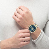 Hugo Boss Allure Chronograph Blue Dial Two Tone Steel Strap Watch for Men - 1514163 Authentic Buy Shop Now