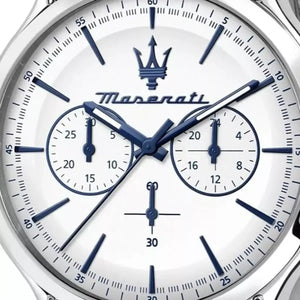 Maserati Epoca Chronograph White Dial Silver Steel Strap Watch for Men - R8873618034 Authentic Buy Shop Now