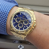 Maserati Velocità Chronograph Blue Dial Gold Steel Strap Watch for Men - R8873652002 Authentic Buy Shop Now