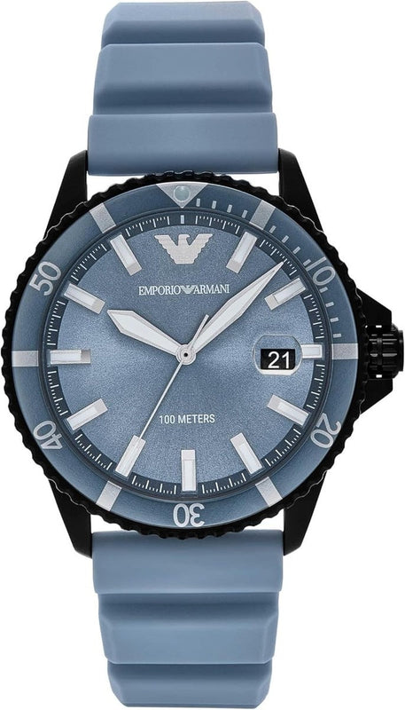 Emporio Armani Sea Explorer Divers Blue Dial Blue Silicone Strap Watch for Men - AR11685 Buy Now By Emporio Armani