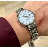 Seiko Presage Cocktail Time Automatic Skydiving Diamonds Blue Dial Silver Steel Strap Watch for Women - SRE007J1 Authentic Buy Shop Now