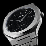 D1 Milano Ultra Thin Aventurine Black Dial Silver Steel Strap Watch for Men - D1-UTBJ29 Authentic Buy Shop Now