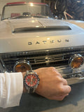 Seiko Prospex Speedtimer Solar Chronograph Datsun 240Z Collaboration Limited Edition Red Dial Two Tone Steel Strap Watch for Men - SBDL123 Authentic Buy Shop Now
