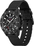 Hugo Boss Admiral Chronograph Black Dial Black Nylon Strap Watch for Men - 1513918 Authentic Buy Shop Now