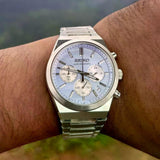 Seiko Conceptual Chronograph Ice Blue Dial Silver Steel Strap Watch for Men - SSB459P1 Authentic Buy Shop Now