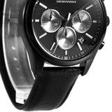 Emporio Armani Antonio Chronograph Black Dial Black Leather Strap Watch for Men - AR11583 Buy Now By Emporio Armani