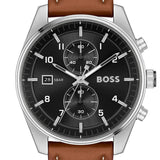 Hugo Boss Skytraveller Chronograph Black Dial Blue Leather Strap Watch for Men - 1514161 Buy Now By Hugo Boss