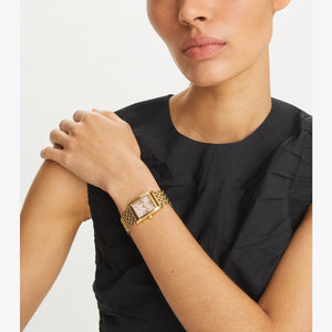 Tory Burch Eleanor White Dial Tri Tone Steel Strap Watch for Women - TBW1078 Buy Now By Tory Burch