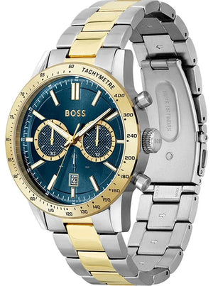 Hugo Boss Allure Chronograph Blue Dial Two Tone Steel Strap Watch for Men - 1514163 Authentic Buy Shop Now