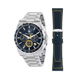 Maserati Velocità Chronograph Blue Dial Silver Steel Strap Watch for Men - R8873652001 Authentic Buy Shop Now
