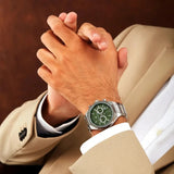 Maserati Stile Chronograph Green Dial Silver Steel Strap Watch for Men - R8873642011 Authentic Buy Shop Now