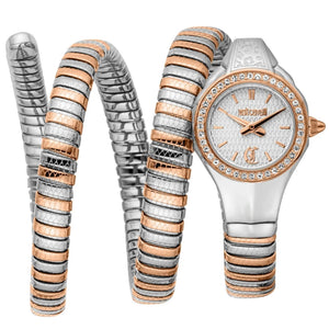 Just Cavalli Vita White Dial Two Tone Steel Strap Watch for Women - JC1L355M0065 Authentic Buy Shop Now
