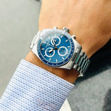 Tissot PR516 Chronograph Blue Dial Silver Steel Strap Watch for Men - T149.417.11.041.00 Authentic Buy Shop Now