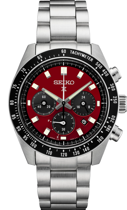 Seiko Prospex US Special Edition Speedtimer Solar Chronograph Red Dial Silver Steel Strap Watch for Men - SSC927 Buy Now By Seiko