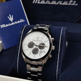 Maserati Attrazione Chronograph White Dial Silver Steel Strap Watch for Men - R8853151004 Authentic Buy Shop Now