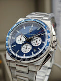 Maserati Velocità Chronograph Blue Dial Silver Steel Strap Watch for Men - R8873652005 Authentic Buy Shop Now