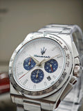 Maserati Velocità Chronograph White Dial Silver Steel Strap Watch for Men - R8873652007 Authentic Buy Shop Now