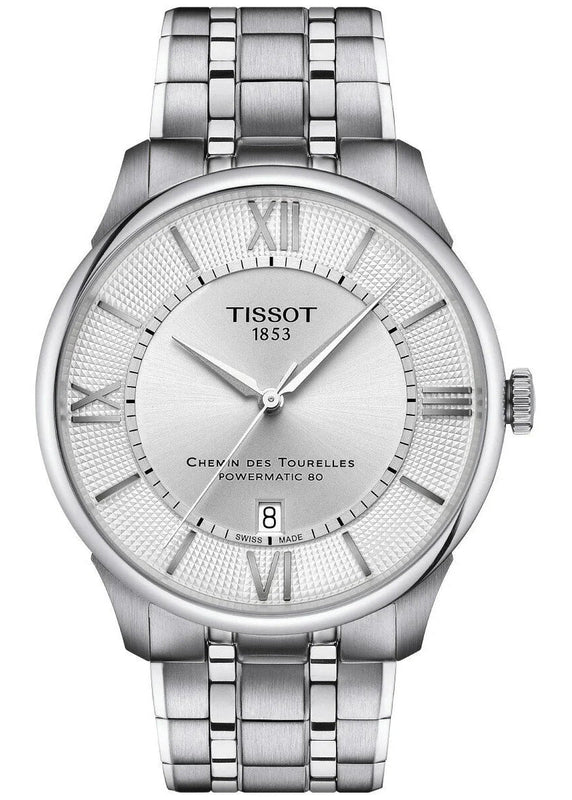 Tissot Chemin Des Tourelles Powermatic 80 Silver Dial Silver Steel Strap Watch for Men - T139.407.11.038.00 Authentic Buy Shop Now