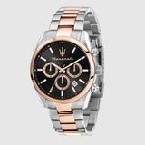 Maserati Attrazione Chronograph Black Dial Two Tone Steel Strap Watch for Men - R8853151002 Authentic Buy Shop Now