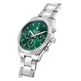 Maserati Competizione Chronograph Green Dial Silver Steel Strap Watch for Men - R8853100044 Authentic Buy Shop Now