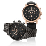 Maserati Epoca Limited Edition Chronograph Black Dial Black Leather Strap Watch for Men - R8871618015 Authentic Buy Shop Now