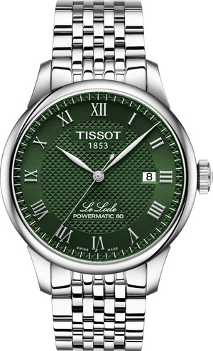 Tissot Le Locle Powermatic 80 Automatic Green Dial Silver Steel Strap Watch for Men - T006.407.11.093.00 Authentic Buy Shop Now
