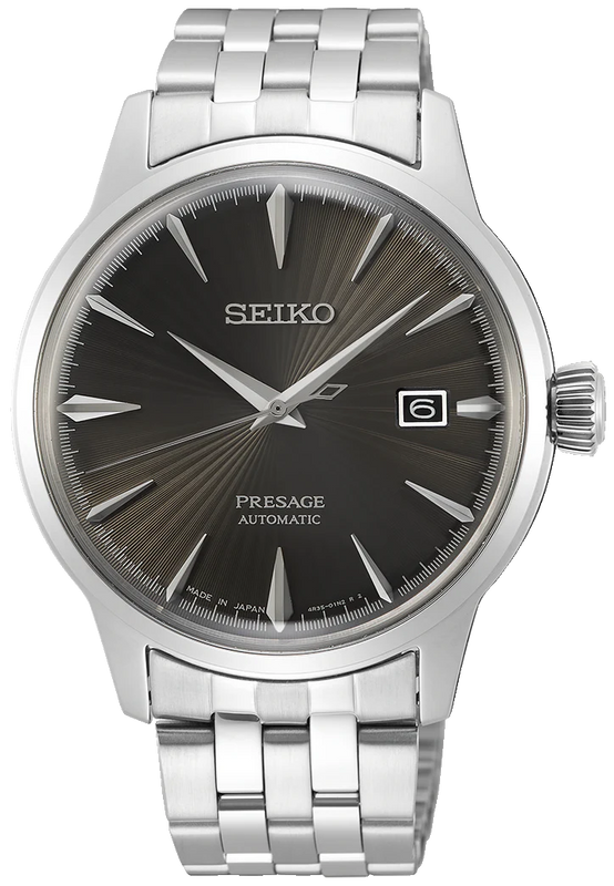 Seiko Presage Cocktail Time Automatic Black Dial Silver Steel Strap Watch for Men - SRPE17J1 Authentic Buy Shop Now