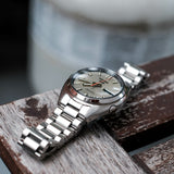 Seiko 5 Sports SNXS Series Automatic Beige Dial Silver Steel Strap Watch for Men - SRPK91K1 Buy Now By Seiko