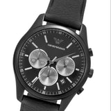 Emporio Armani Antonio Chronograph Black Dial Black Leather Strap Watch for Men - AR11583 Buy Now By Emporio Armani