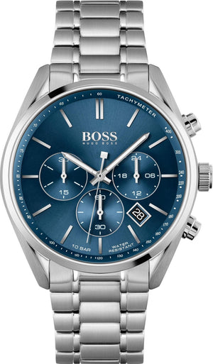 Hugo Boss Grand Prix Chronograph Blue Dial Silver Steel Strap Watch for Men - 1514226 Buy Now By Hugo Boss