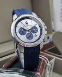 Maserati Successo Chronograph Silver Dial Blue Silicone Strap Watch for Men - R8871621042 Authentic Buy Shop Now