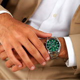 Maserati Attrazione Chronograph Green Dial Silver Steel Strap Watch for Men - R8853151011 Authentic Buy Shop Now
