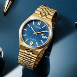 Citizen Tsuyosa 60 Automatic Blue Dial Rose Gold Steel Strap Watch for Men - NK0023-57L Authentic Buy Shop Now
