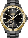 Hugo Boss Troper Chronograph Automatic Black Dial Black Steel Strap Watch for Men - 1514203 Authentic Buy Shop Now